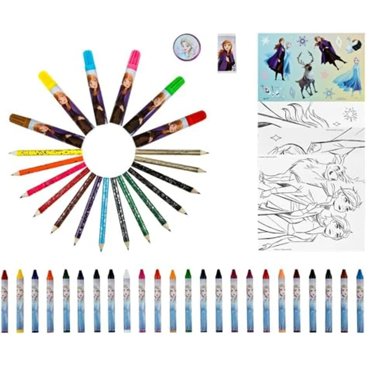 Undercover Gefrorener Färbekasten, kreatives Malset mit 51 Teilen für Kinder ab 6 Jahren, inkl. Mini-Buntstifte, Marker, Wachsmalstifte und praktischem Koffer – Bild 5