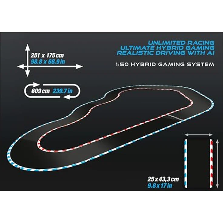 Carrera HYBRID Speedway to Hell I Rennspaß der neuen Generation - Legendäre Rennboliden Porsche 911 GT3 R im Maßstab 1:50 - Hybrid Technologie mit KI-Unterstützung - Steuerung per Smartphone-App, rot und schwarz – Bild 4