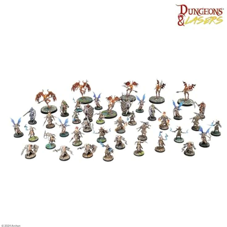 Dungeons & Lasers Armies of Deuslair Miniaturen-Set, 42 Detailreiche Modelle mit Malerischen Basen, 5E-kompatibel für DND und Tabletop-RPG-Spiele, Unlackiert und Unmontiert, ab 14 Jahren – Bild 2