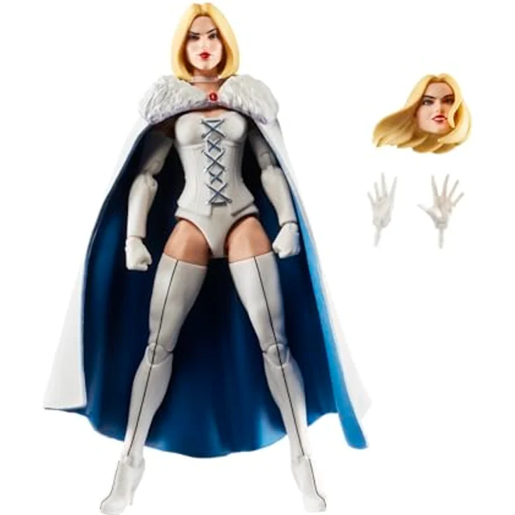 Hasbro Marvel Xmen Legends ENT 3, Emma Frost Sammelfigur mit 3 Accessoires, 15 cm, animiertes Abbild, Beweglichkeit mit über 20 Punkten, Retro-Blister-Packung – Bild 1
