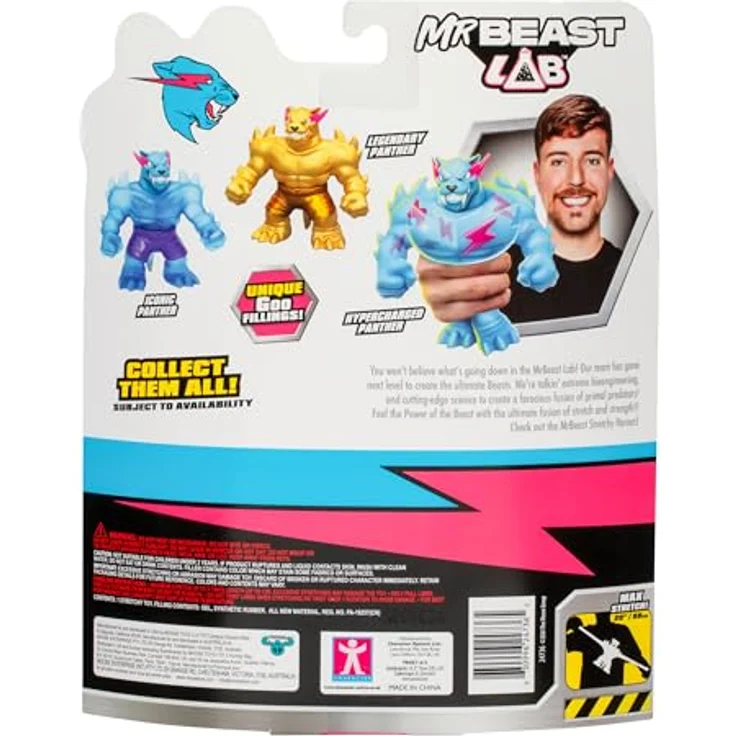 Moose Toys Mr. Beast Lab Goo Jit Zu Actionfigur, Dehnbare Hypercharged Panther, 11 cm – Bild 5
