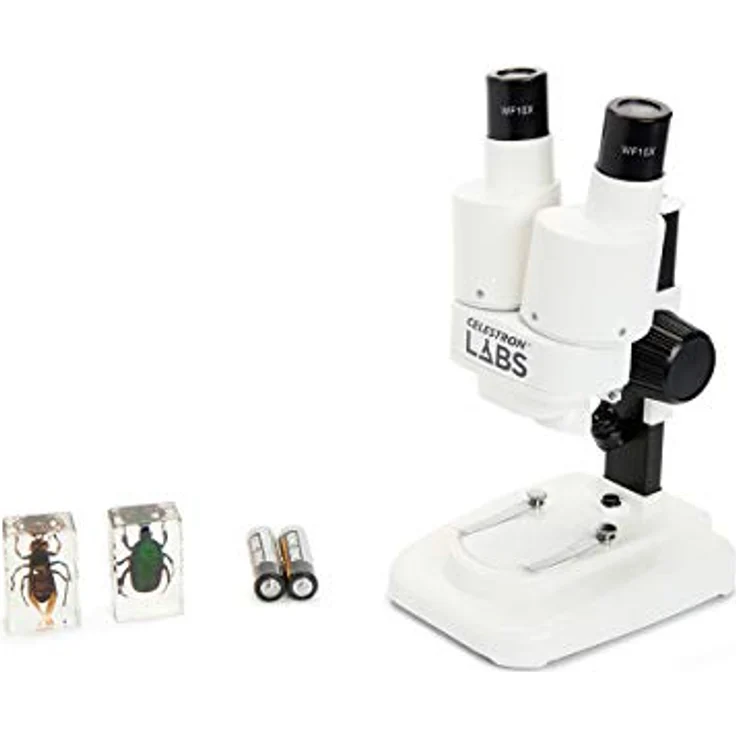 Celestron Labs Mikroskop S20, Einsteiger-Stereo-Mikroskop mit 20-facher Vergrößerung, LED-Beleuchtung und Metallkopf – Bild 8