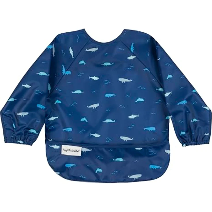 Tiny Twinkle Schmutzfestes Baby-Lätzchen mit Ärmeln, Pflegeleicht & Maschinenwaschbar, Ocean Life, für 6–24 Monate – Bild 1