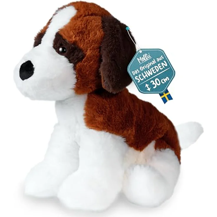 Mollis Kuscheltier - Kuschelhund - 30 cm - Plüschtier-Hund - Kinder-Kuscheltier - weiches Stofftier für Kinder und Babys (Bernhardiner) – Bild 1