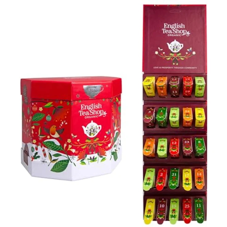 English Tea Shop ETS BIO Tee Adventskalender "Santa's Secret", kompostierbare Pyramidenbeutel, aufhängbar oder liegend – Bild 1