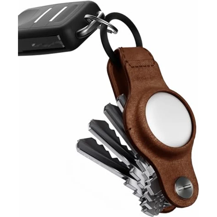 KeySmart Air – Kompakter Schlüssel Organizer für Apple AirTag, Echtes Leder, für bis zu 5 Schlüssel, handlich und robust, ideal für Hosentasche – Bild 1