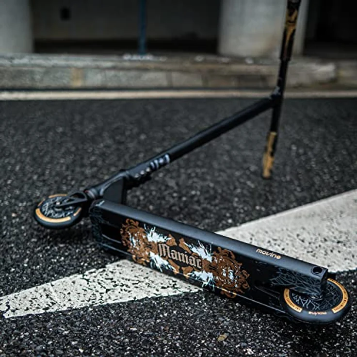 MOVINO Kinder Stunt-Scooter Maniac Golden, Aluminium Box-Cut Deck mit 110 mm Fullcore-Rollen, für fortgeschrittene Rider – Bild 5