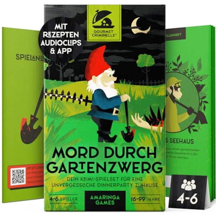 Gourmet Criminelle® Krimidinner für zuhause | 4 bis 6 Personen | Mysteriöser Mordfall für Deine Dinnerparty [Mord durch Gartenzwerg] – Bild 2