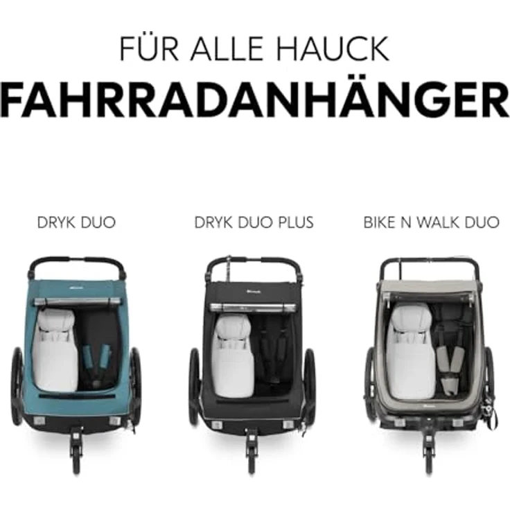 hauck Babysitz für Dryk Duo, Dryk Duo Plus & Bike N Walk Duo, Baby Lounger 2, ab 1 Monat Buggy-Modus, 5-Punkt-Gurt, Beindecke, Kopfpolster, grau – Bild 3