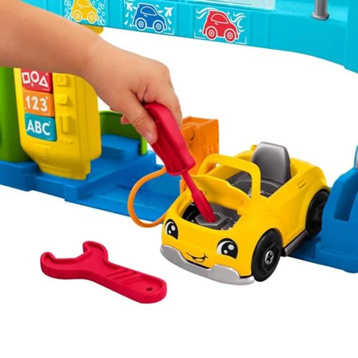 Fisher-Price Little People Garage Spielset mit Autorampe, pädagogisch beleuchtet, mehrsprachig, inkl. Smart Stages-Inhalt, HRC60 – Bild 5