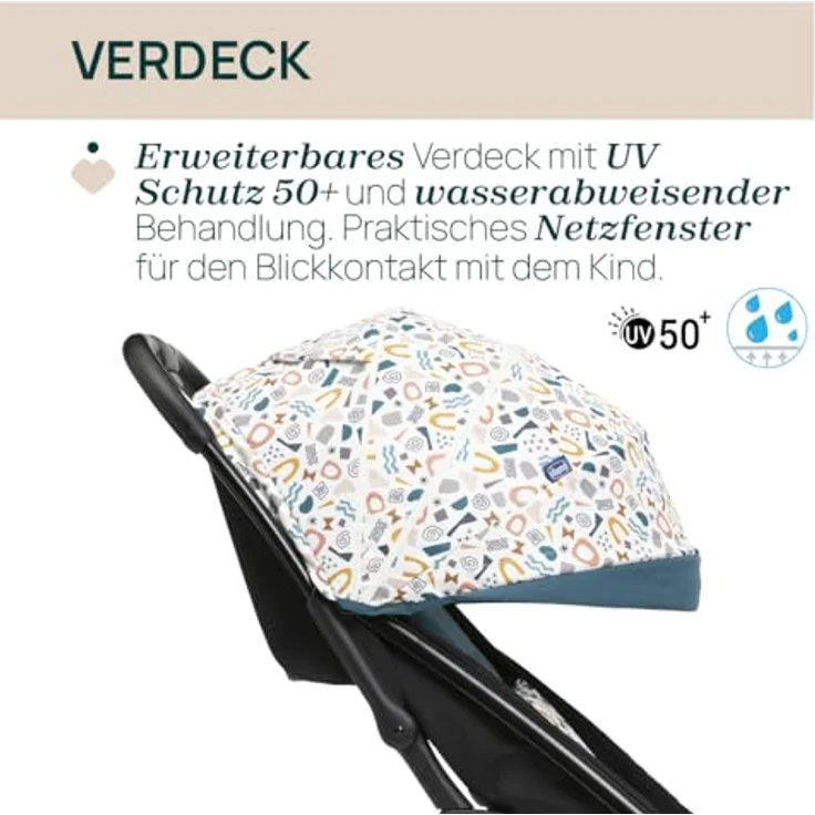 Chicco Glee Kinderwagen, 0-4 Jahre, Automatik- und Kompaktverschluss, Lichtschutzfaktor 50+, Regenschutz, 3-stufig verstellbare Rückenlehne, Beinauflage - Preisvergleich – Bild 5