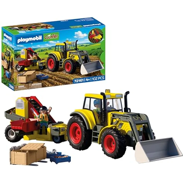 Playmobil Großer Traktor mit Kartoffelroder, inklusive Schnellwechselplatte und Sortiersystem für Kartoffeln – Bild 1