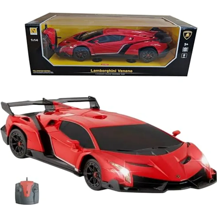 COIL Ferngesteuertes Auto, Maßstab 1:14, LED, 2,4 GHz Frequenz, für Kinder ab 3 Jahren (Rot)