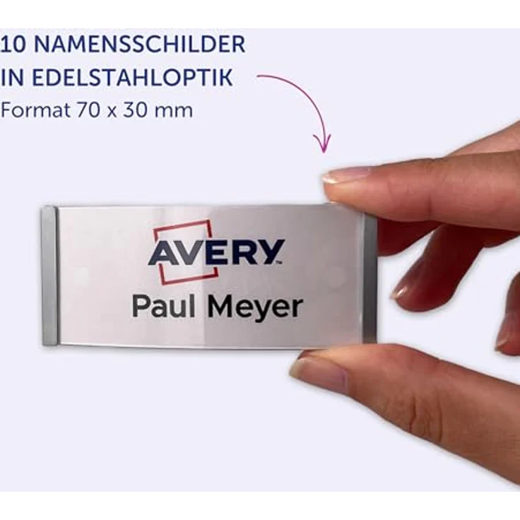 AVERY Zweckform Namensschilder mit Magnet, 7,0 x 3,0 cm, 1 Set, individuell anpassbar, starke Magnetbefestigung, Silber – Bild 4