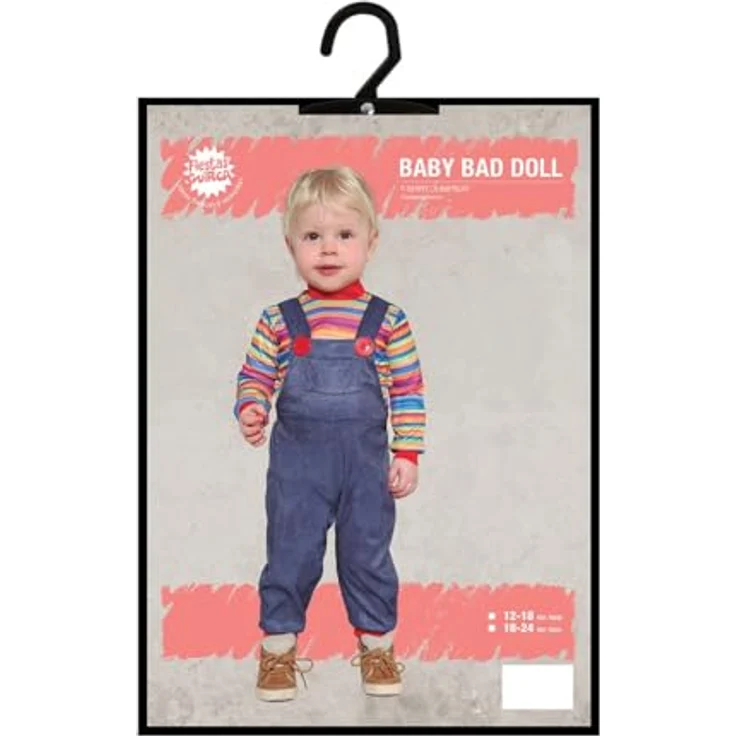 FIESTAS GUIRCA Teuflisches Chucky Babykostüm, T-Shirt und Overall für Babys 12-18 Monate, feuerhemmendes Polyester, bunt – Bild 2