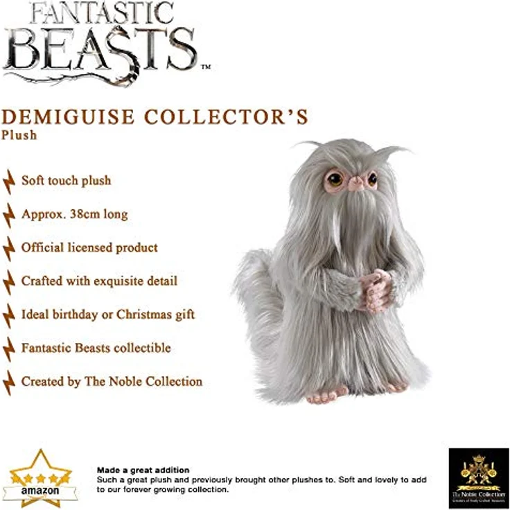 Noble Collection Phantastische Tierwesen Collectors Plüschfigur Demiguise 38 cm NOB8852, Camouflon Stofftier mit versteckten Kräften – Bild 4