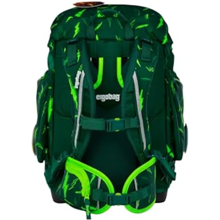 ergobag maxi set 6-teilig, ergonomischer Schulrucksack für Grundschule, anpassbar für große Kinder, Bärtastisch - Grün, inklusive Sportrucksack und gefülltem Federmäppchen – Bild 4