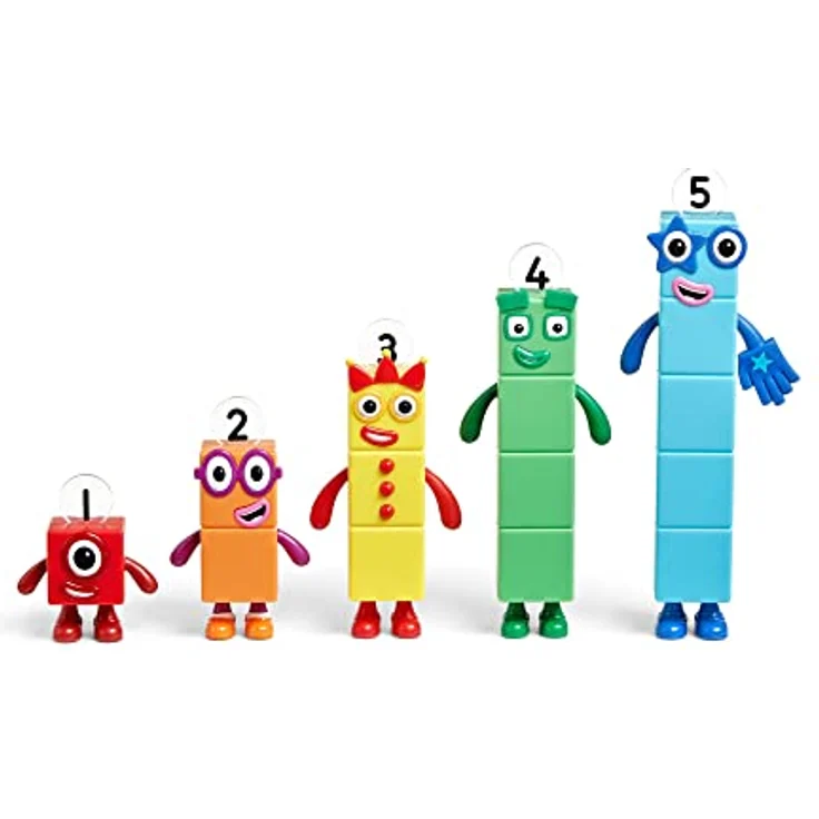 Learning Resources HM95356-UK Freunde Fünf, Offizielles Sammelspielzeug, enthält die Numberblocks Eins, Zwei, DREI, Vier & Fünf, perfekt zum Aufstellen & mit beweglichen Armen für realistisches Spiel – Bild 3