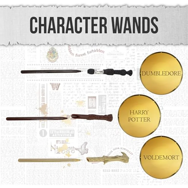 Blue Sky Studios Harry Potter Zauberstab-Stift 3er Set, glatte schwarze Tinte, Dumbledore, Harry Potter und Voldemort Design, Schreibwaren und Merchandise – Bild 3