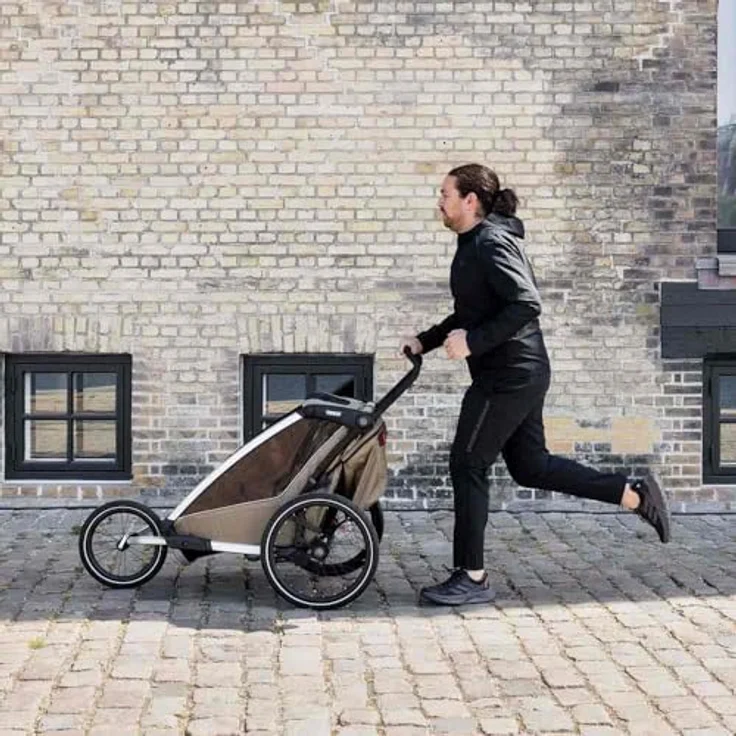 Thule Chariot Cross 2, Veloanhänger mit modularen Sitzoptionen für ein oder zwei Kinder und schneller Umwandlung in einen Kinderwagen – Bild 3