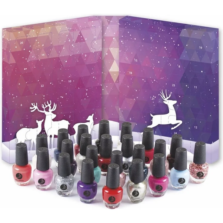 2K Adventskalender Beauty Nagelack Adventskalender Nail Varnish verschiedene Farben (24) - Ideales Basic Set für alle Nagellack Liebhaber - Preisvergleich