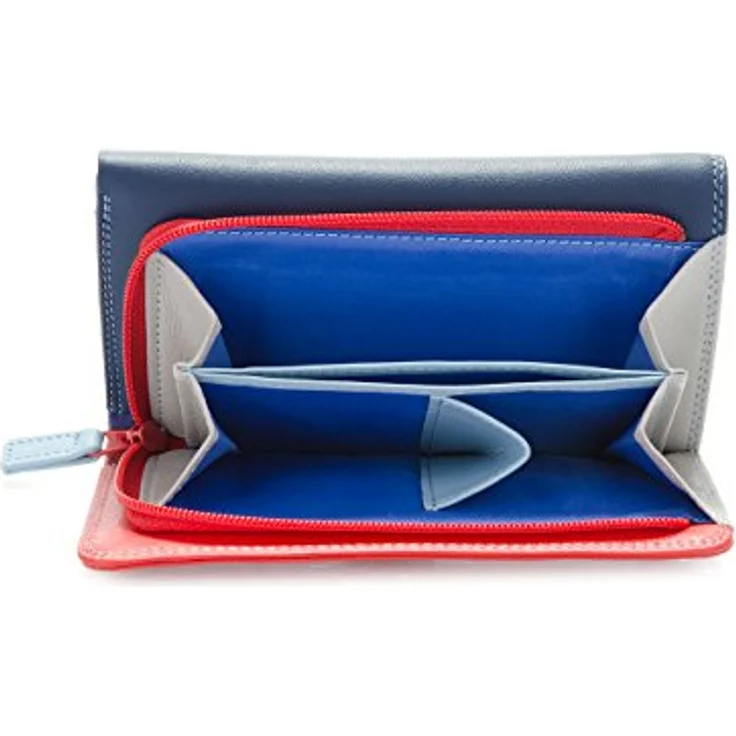 Mywalit Medium Tri-fold Geldbörse, 100% Leder, 14 cm, blau – Bild 4