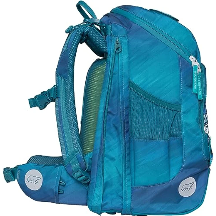Beckmann Active Air FLX Space Mission, Schulrucksack-Set in Blau mit Sportrucksack, Federmappe, Schlamperetui, Regenhülle und Buttons, ergonomisch – Bild 6