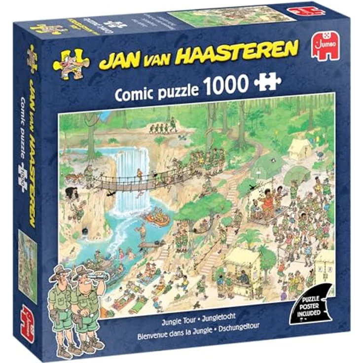 Jumbo Jan Van Haasteren – Willkommen im Dschungel – Puzzle für Erwachsene, 1000 Teile, 100% recycelter Karton, lustige Illustrationen – Bild 1