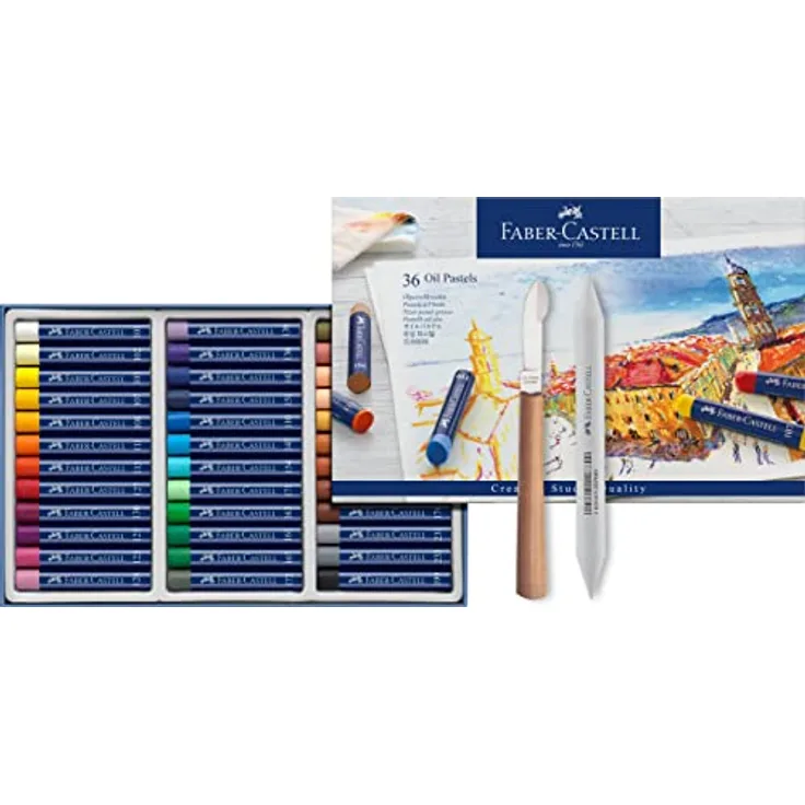 Faber-Castell Kreativset Ölpastellkreiden STUDIO QUALITY, 36er Etui, hochpigmentierte Farben für lebendige Kunstwerke