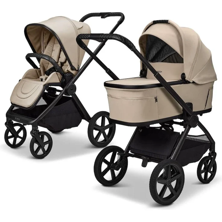 Moon Gio Fold Kombikinderwagen / 2in1 Kinderwagen mit faltbarer Babywanne, Farbe: Sand
