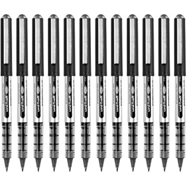 Uni-ball Eye Micro UB-150 Schreibstifte, Tintenroller mit lichtbeständiger und wasserfester Tinte, schwarz, 12er Pack – Bild 2