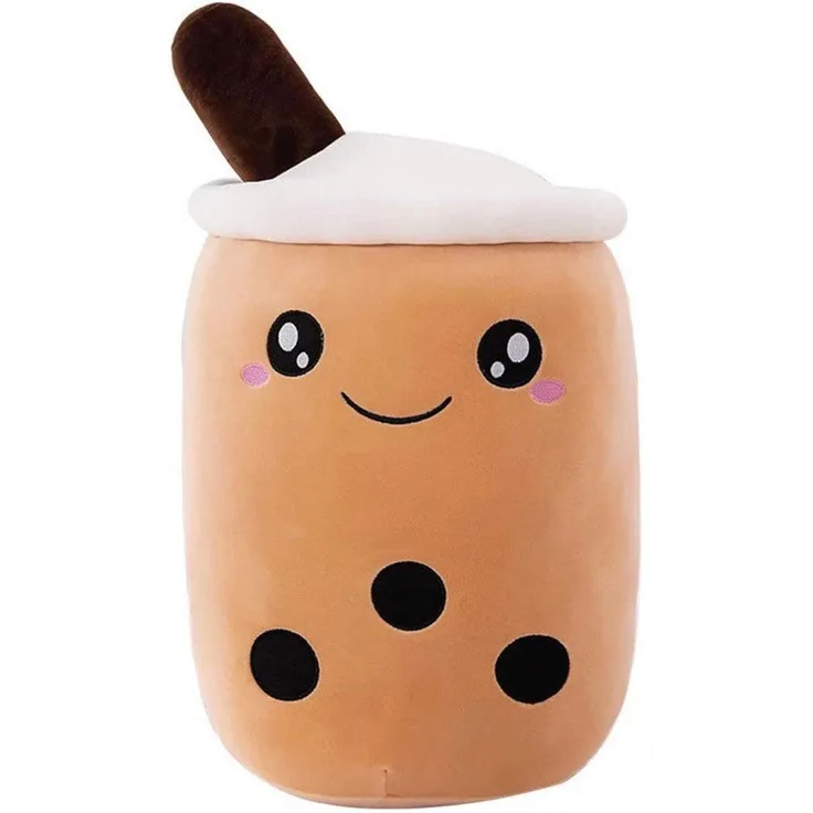 JTI GmbH Plüschtier Bubble Tea, kuscheliges Kissen in Braun, 25 x 16 x 10 cm