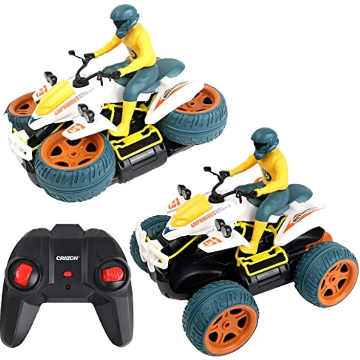TURBO CHALLENGE - Quad - Amphibie - 098440 - Ferngesteuertes Fahrzeug - Weiß - 1/14 - Ready to Run - Wiederaufladbarer Akku und Batterien inklusive - Kunststoff - Ab 6 Jahren