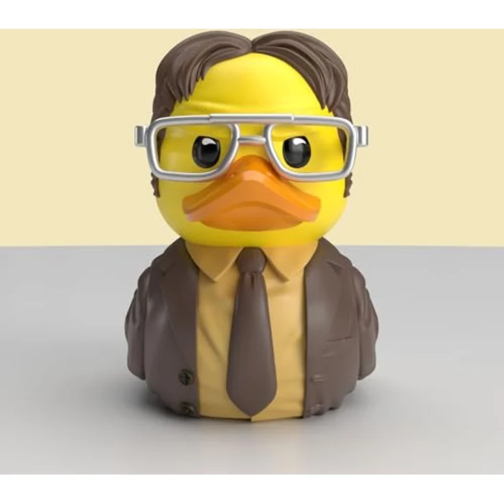 TUBBZ Mini: The Office - Dwight Schrute Cosplay-Gummiente Vinyl-Figur, 5 cm groß, mit Mini-Badewanne und Dunder Mifflin Logo – Bild 4