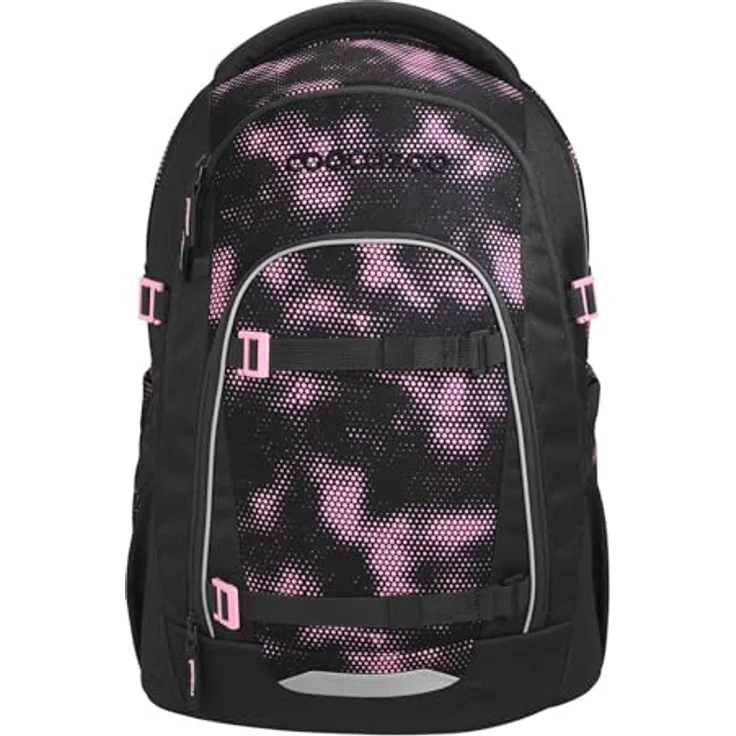 Coocazoo Mate Schulrucksack „Pink Illusion”, ergonomischer Tornister, schwarz-pink, höhenverstellbar, mit Brust- und Hüftgurt, 30 Liter, ab der 3. Klasse – Bild 1