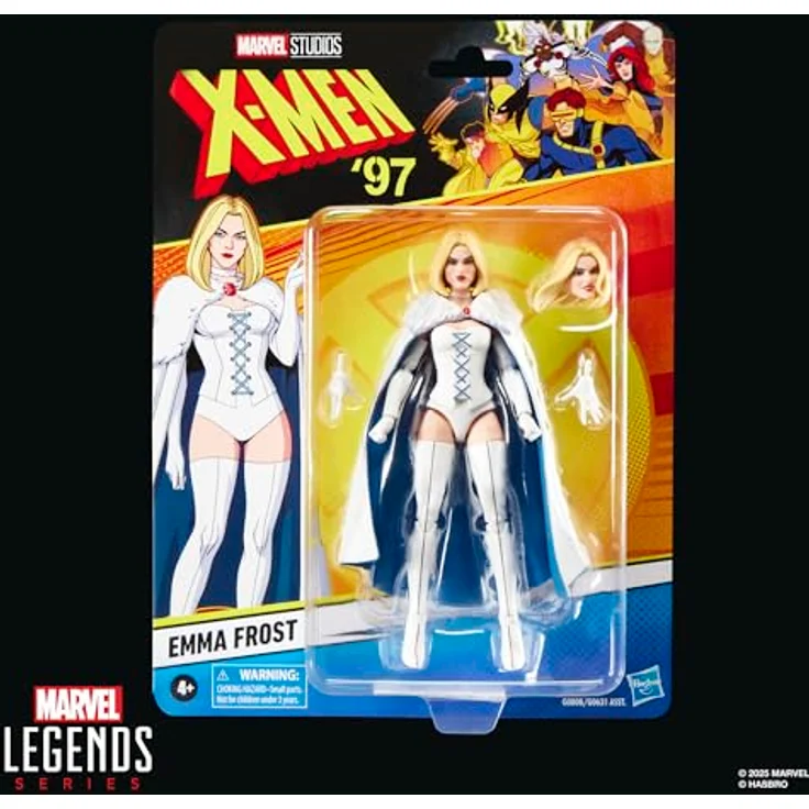 Hasbro Marvel Xmen Legends ENT 3, Emma Frost Sammelfigur mit 3 Accessoires, 15 cm, animiertes Abbild, Beweglichkeit mit über 20 Punkten, Retro-Blister-Packung – Bild 2