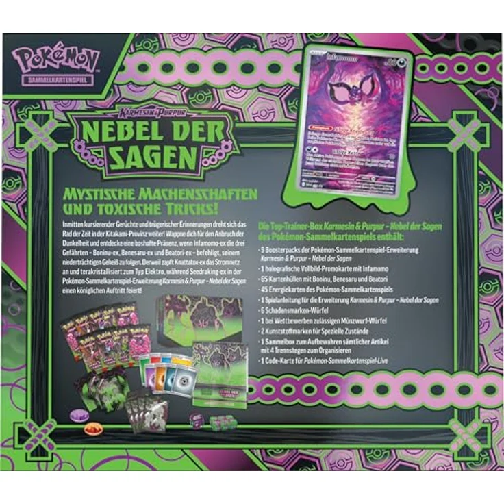 Nintendo Pokémon - Karmesin & Purpur Nebel der Sagen Top-Trainer Box (deutsch) - 9 Booster Packs – Bild 4