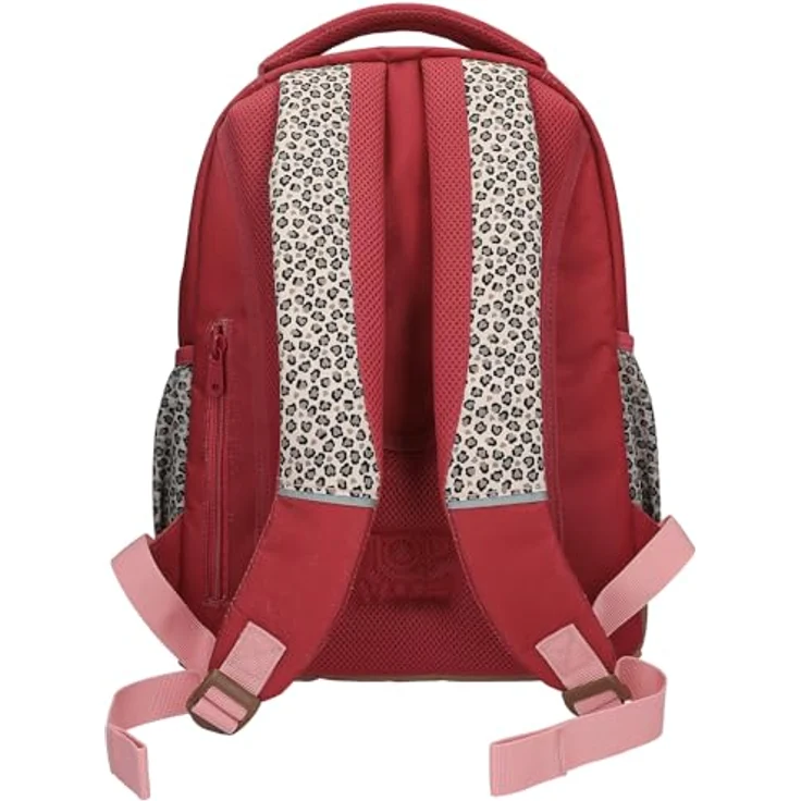 Depesche TOPModel Leoheart Schulrucksack, rot-rosa, mit Model Motiv, Leo-Print, 2 Fächer, verstellbare Träger – Bild 5