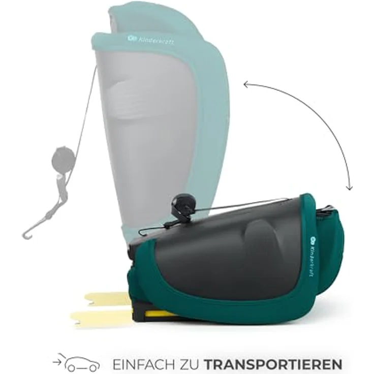 Kinderkraft Fix2Go, Autokindersitz für Kinder 9-36 kg mit Schlaffunktion, Neigungsverstellung und SAFERIDE Sensor, grün – Bild 5