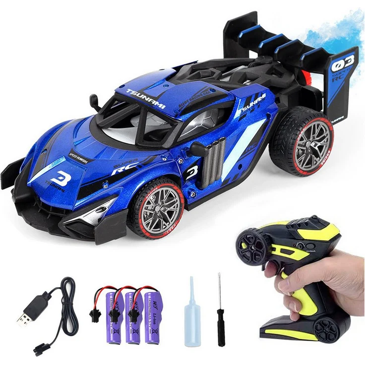 Esun RC-Auto Ferngesteuertes Auto, RC Drift Car 1:16 (Komplettset) für Kinder ab 3-8 Jahre, mit Sprühnebel-LED-Leuchten