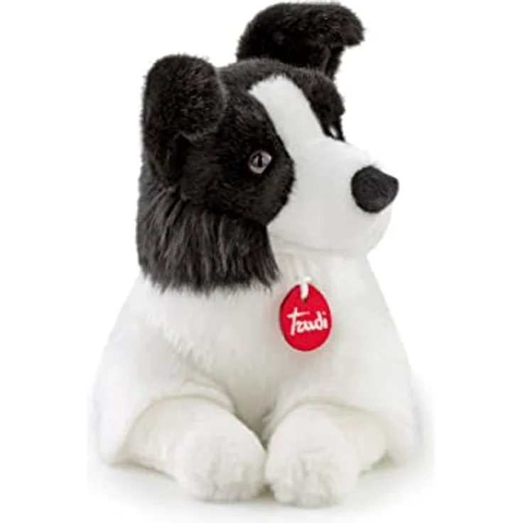 Trudi Klassik TUDN8000 Plüschhund Border Collie Scott 15 x 23 x 30 cm (Größe M), weiches Stofftier mit realistischen Details, waschbar, Kuscheltier für Kinder, Weiß/Schwarz – Bild 2