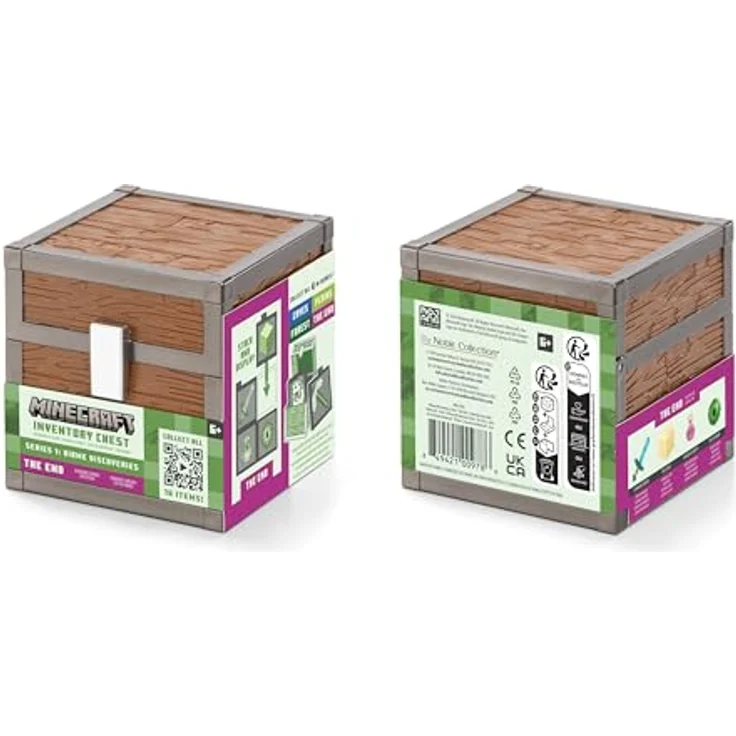 Noble Collection Minecraft Loot Chest The End, 10 cm Beutetruhe mit Diamantschwert, Endstein, Drachenatem-Flasche und Auge von Ender – Bild 4