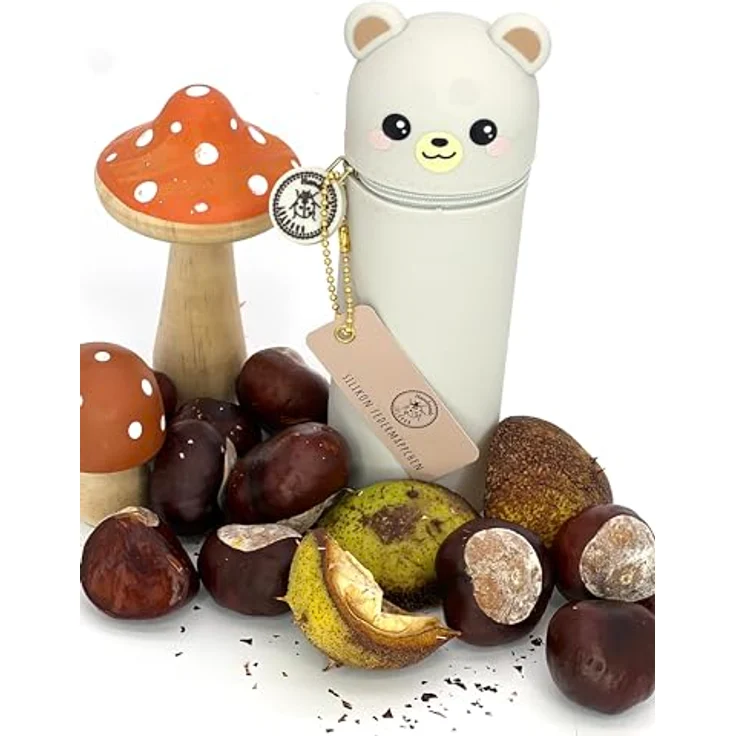 Lulubug Silikon Federmäppchen - Eisbär | Federtasche aus weichem Silikon für Stifte | Federmappe und Stiftehalter | Mäppchen Tiere, Schlampermäppchen – Bild 3