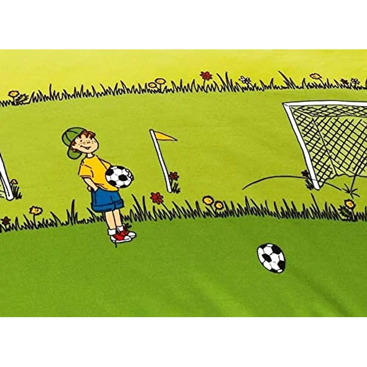 Bierbaum Jack by Biber Fußball Bettwäsche 135x200cm 2 TLG. Kinder Tor Grün Kinderbettwäsche – Bild 3