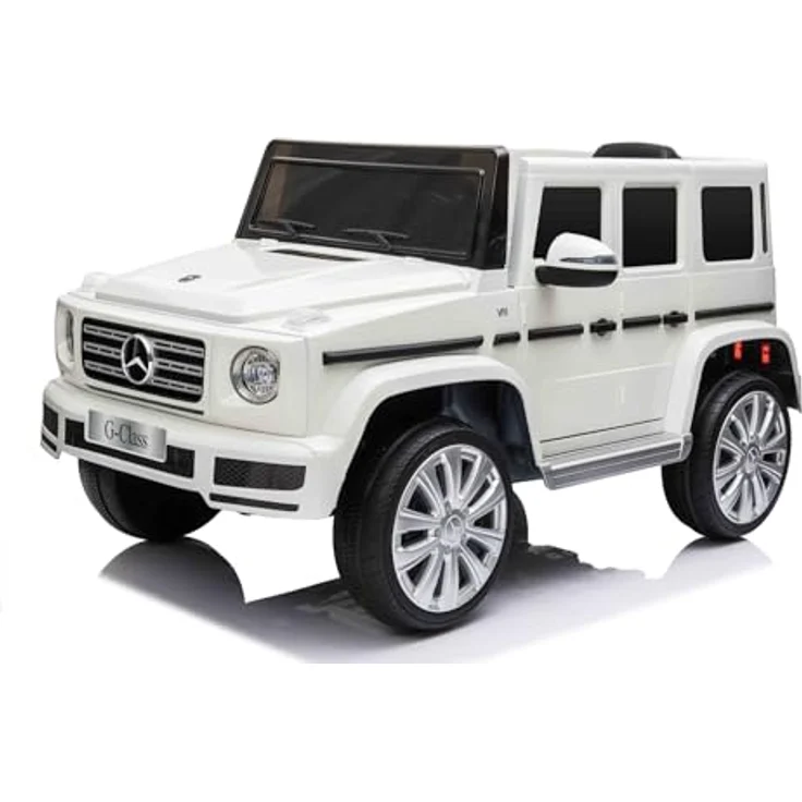 RIRICAR Elektrisches Elektroauto Mercedes G500 12V, weiß, mit 2,4 GHz Fernbedienung, USB/SD Eingang, Hinterradfederung, Lithium-Batterie und LED-Lichtern, originale Lizenz – Bild 5