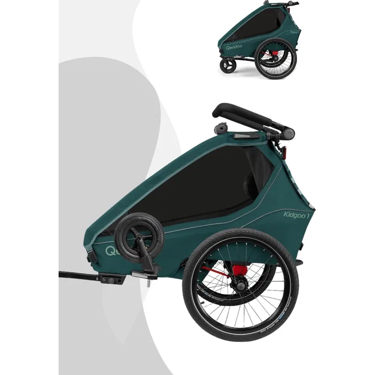 Qeridoo Kidgoo 1, Kinderfahrradanhnger fr 1 Kind, Modell 2026, Forest  Green, sicher und komfortabel: Tests, Infos & Preisvergleich