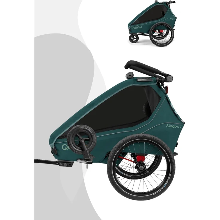 Qeridoo Kidgoo 1, Kinderfahrradanhänger für 1 Kind, Modell 2026, Pacific Blue mit hoher Sicherheit und Komfort