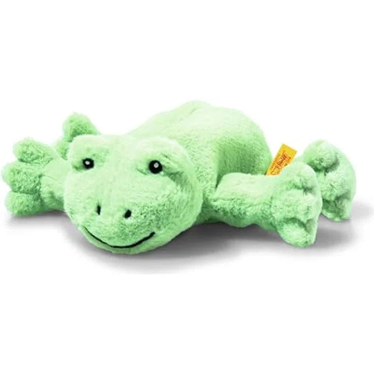Steiff Cappy Frosch hellgrün 20 cm, Soft Cuddly Friends, Kuscheltier Frosch, Flauschiges Stofftier zum Spielen & Kuscheln, waschmaschinenfest
