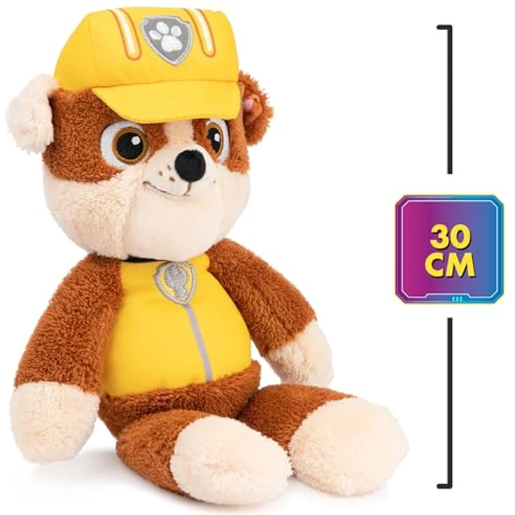 GUND PAW Patrol Schlenkerplüsch Rubble, 30 cm - hochwertiges Plüschtier aus weichem Velours-Frottee mit gestickten Augen, original im Look der TV-Serie, für Kinder ab 1 Jahr – Bild 3