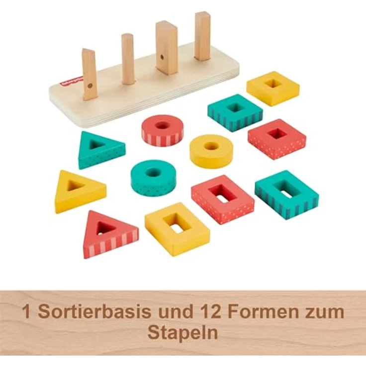 Fisher-Price® Stapelspielzeug Formen-Stapel- und -Sortierspielzeug aus Holz, (13-tlg) - Holzspielzeug zur Förderung der Feinmotorik und Farberkennung – Bild 6